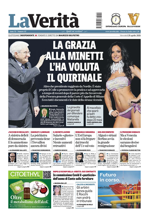 Prima pagina La VeritÃ  di oggi - Quotidiano nazionale