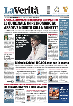 Prima pagina La VeritÃ  di oggi - Quotidiano nazionale