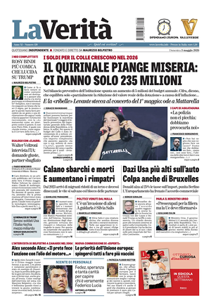 Prima pagina La VeritÃ  di oggi - Quotidiano nazionale
