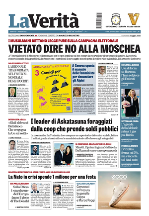 Prima pagina La VeritÃ  di oggi - Quotidiano nazionale