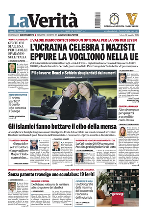 Prima pagina La Verità di oggi - Quotidiano nazionale