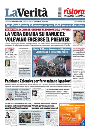 Prima pagina La Verità di oggi - Quotidiano nazionale
