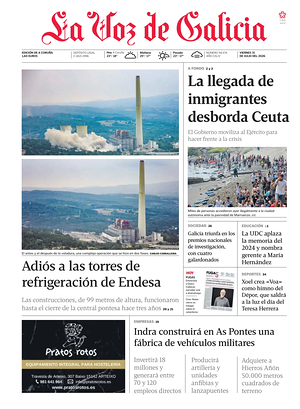 Prima pagina La Voz de Galicia di oggi - Quotidiano regional