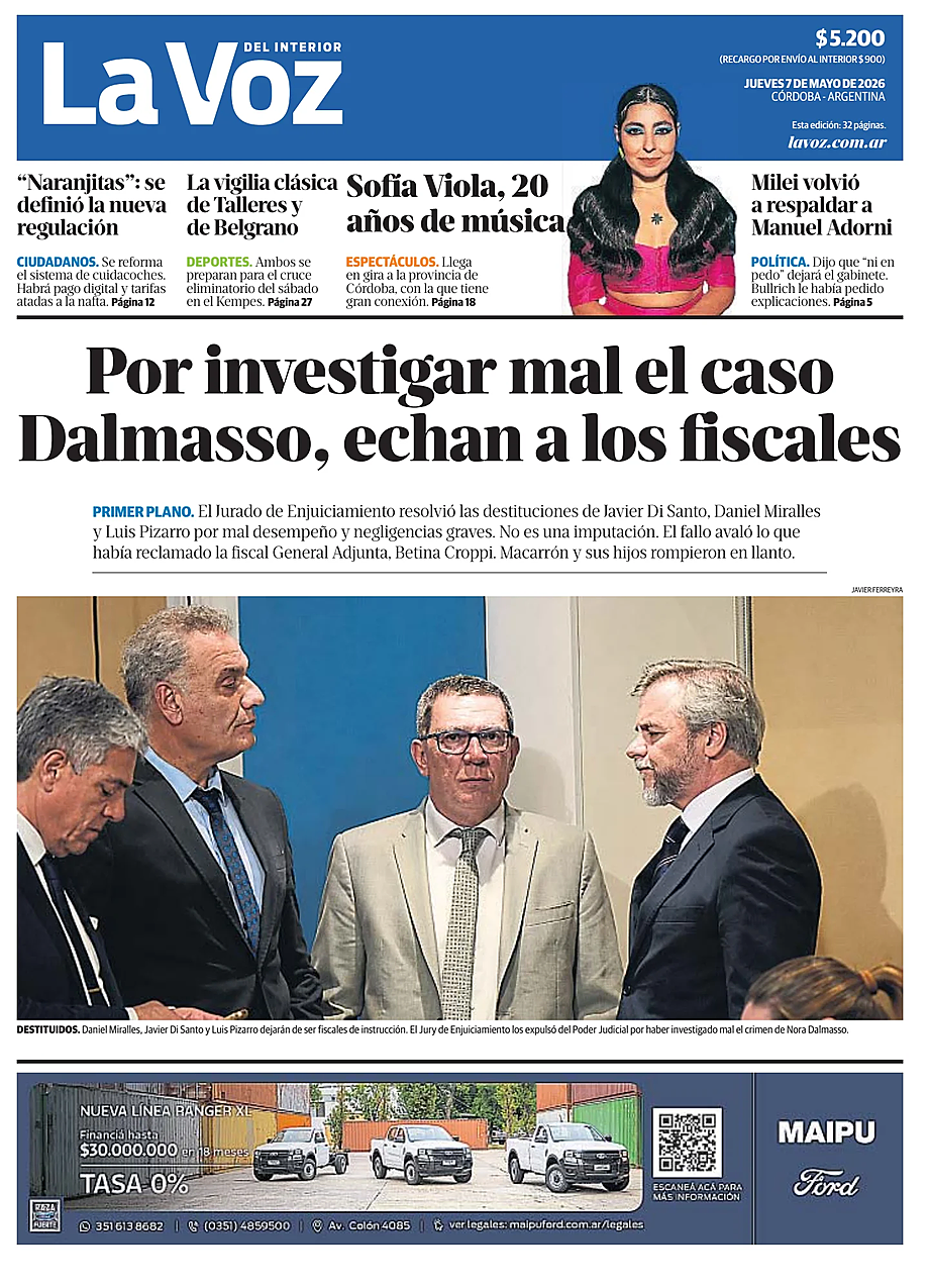 Tapa de La Voz del Interior de hoy