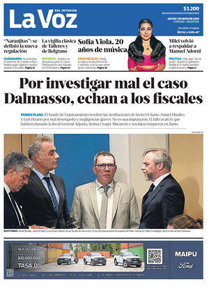 Tapa La Voz del Interior de hoy - Diario regionales