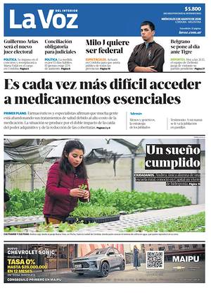 Tapa La Voz del Interior de hoy - Diario regionales