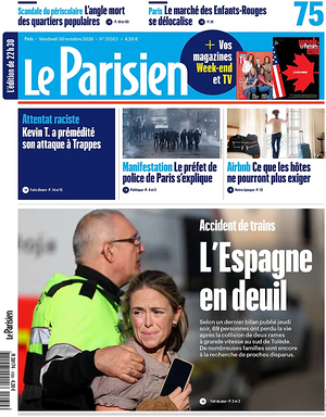 Une de Le Parisien du jour - Journal national