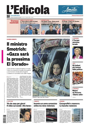 Prima pagina L'Edicola (Nazionale) di oggi - Quotidiano nazionale