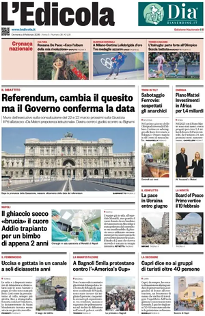 Prima pagina L'Edicola (Nazionale) di oggi - Quotidiano nazionale