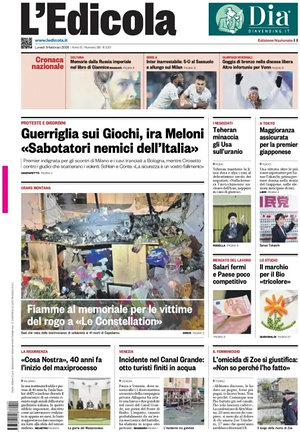 Prima pagina L'Edicola (Nazionale) di oggi - Quotidiano nazionale