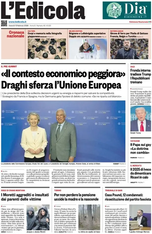 Prima pagina L'Edicola (Nazionale) di oggi - Quotidiano nazionale