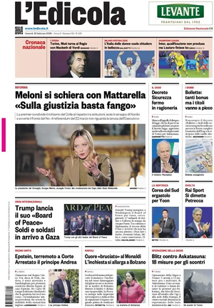 Prima pagina L'Edicola (Nazionale) di oggi - Quotidiano nazionale