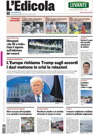 Prima pagina L'Edicola (Nazionale) di oggi - Quotidiano nazionale