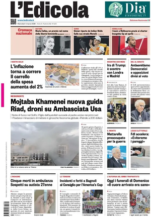 Prima pagina L'Edicola (Nazionale) di oggi - Quotidiano nazionale