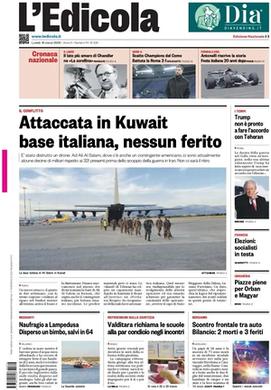 Prima pagina L'Edicola (Nazionale) di oggi - Quotidiano nazionale