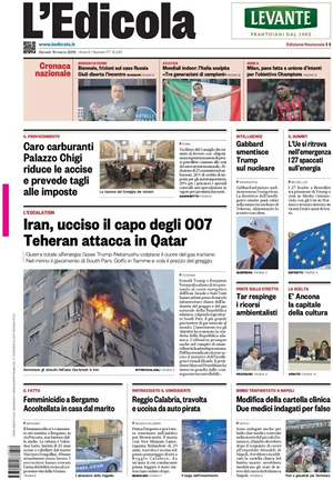 Prima pagina L'Edicola (Nazionale) di oggi - Quotidiano nazionale