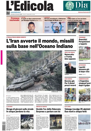Prima pagina L'Edicola (Nazionale) di oggi - Quotidiano nazionale