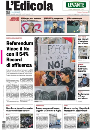 Prima pagina L'Edicola (Nazionale) di oggi - Quotidiano nazionale
