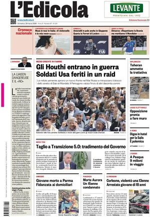 Prima pagina L'Edicola (Nazionale) di oggi - Quotidiano nazionale