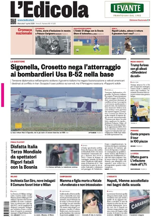 Prima pagina L'Edicola (Nazionale) di oggi - Quotidiano nazionale