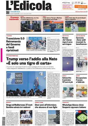Prima pagina L'Edicola (Nazionale) di oggi - Quotidiano nazionale