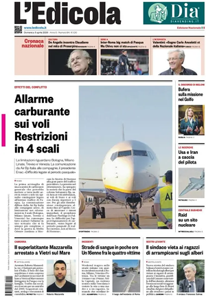 Prima pagina L'Edicola (Nazionale) di oggi - Quotidiano nazionale