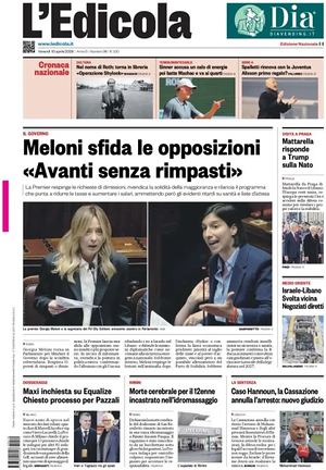 Prima pagina L'Edicola (Nazionale) di oggi - Quotidiano nazionale