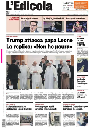 Prima pagina L'Edicola (Nazionale) di oggi - Quotidiano nazionale
