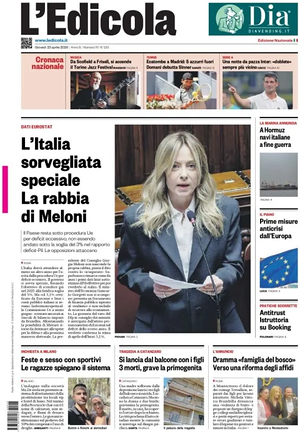 Prima pagina L'Edicola (Nazionale) di oggi - Quotidiano nazionale