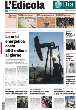 Prima pagina L'Edicola (Nazionale) di oggi - Quotidiano nazionale