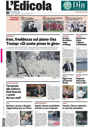 Prima pagina L'Edicola (Nazionale) di oggi - Quotidiano nazionale
