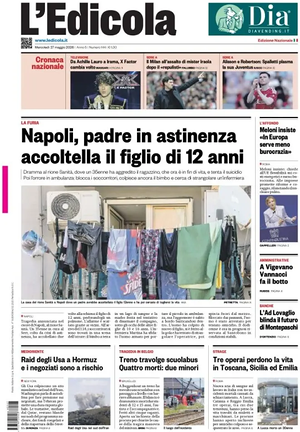 Prima pagina L'Edicola (Nazionale) di oggi - Quotidiano nazionale