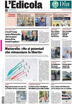 Prima pagina L'Edicola (Nazionale) di oggi - Quotidiano nazionale