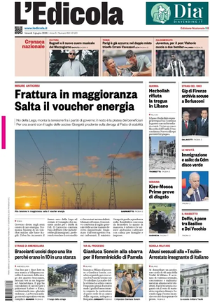 Prima pagina L'Edicola (Nazionale) di oggi - Quotidiano nazionale