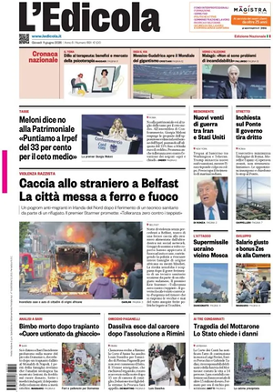 Prima pagina L'Edicola (Nazionale) di oggi - Quotidiano nazionale
