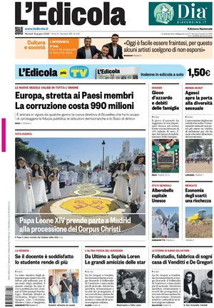 Prima pagina L'Edicola (Nazionale) di oggi - Quotidiano nazionale