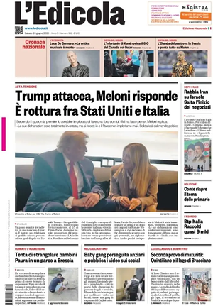 Prima pagina L'Edicola (Nazionale) di oggi - Quotidiano nazionale