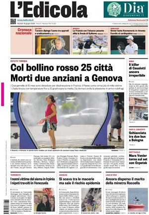 Prima pagina L'Edicola (Nazionale) di oggi - Quotidiano nazionale