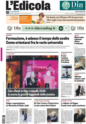 Prima pagina L'Edicola (Nazionale) di oggi - Quotidiano nazionale