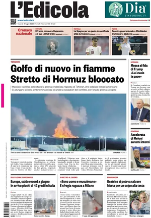 Prima pagina L'Edicola (Nazionale) di oggi - Quotidiano nazionale