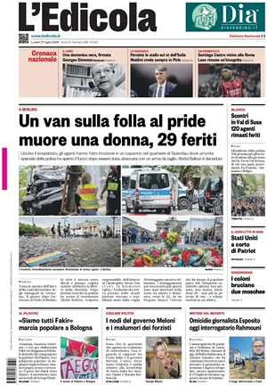 Prima pagina L'Edicola (Nazionale) di oggi - Quotidiano nazionale