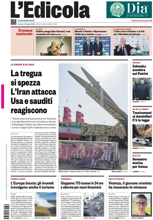 Prima pagina L'Edicola (Nazionale) di oggi - Quotidiano nazionale