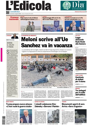 Prima pagina L'Edicola (Nazionale) di oggi - Quotidiano nazionale
