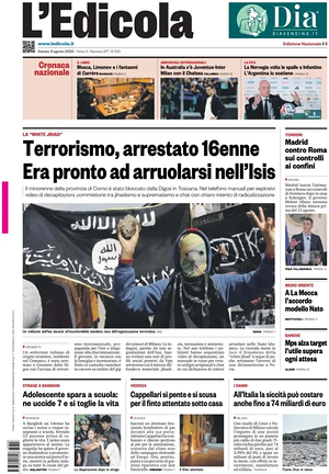 Prima pagina L'Edicola (Nazionale) di oggi - Quotidiano nazionale