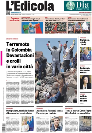 Prima pagina L'Edicola (Nazionale) di oggi - Quotidiano nazionale