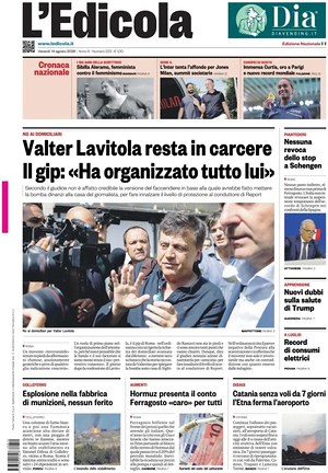 Prima pagina L'Edicola (Nazionale) di oggi - Quotidiano nazionale