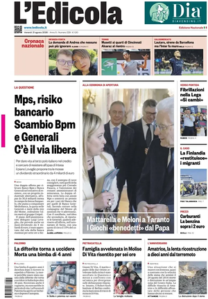 Prima pagina L'Edicola (Nazionale) di oggi - Quotidiano nazionale