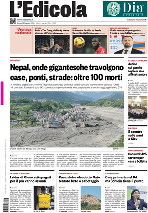 Prima pagina L'Edicola (Nazionale) di oggi - Quotidiano nazionale