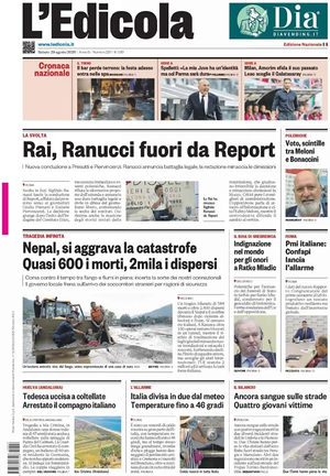 Prima pagina L'Edicola (Nazionale) di oggi - Quotidiano nazionale