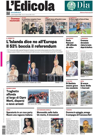 Prima pagina L'Edicola (Nazionale) di oggi - Quotidiano nazionale